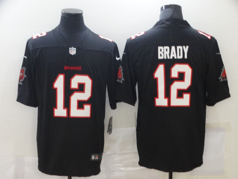 Men's Tampa Bay Buccaneers #12 Tom Brady New Black NFL 2021 Limited Stitched Jersey Men's Tampa Bay Buccaneers #12 Tom Brady New Black NFL 2021 Limited Stitched Jersey